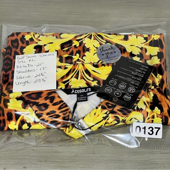 CeGolfs Golf Polo Shirt Yellow Long Sleeve Top Ladies Golf Attire Size XL NWT - Picture 11 of 12